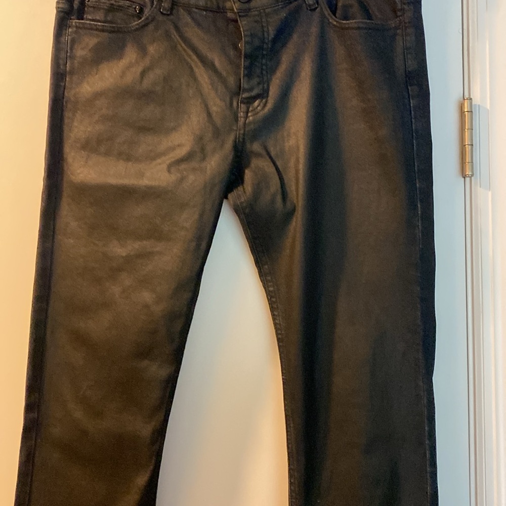 The Kooples Coated Leather Effect Cotton Stretch Jeans Never Used - Picture 4 of 16
